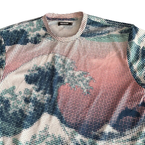Pink Dolphin Legends At Our Craft Wave Print T-Shirt - L - Picture 2 of 5